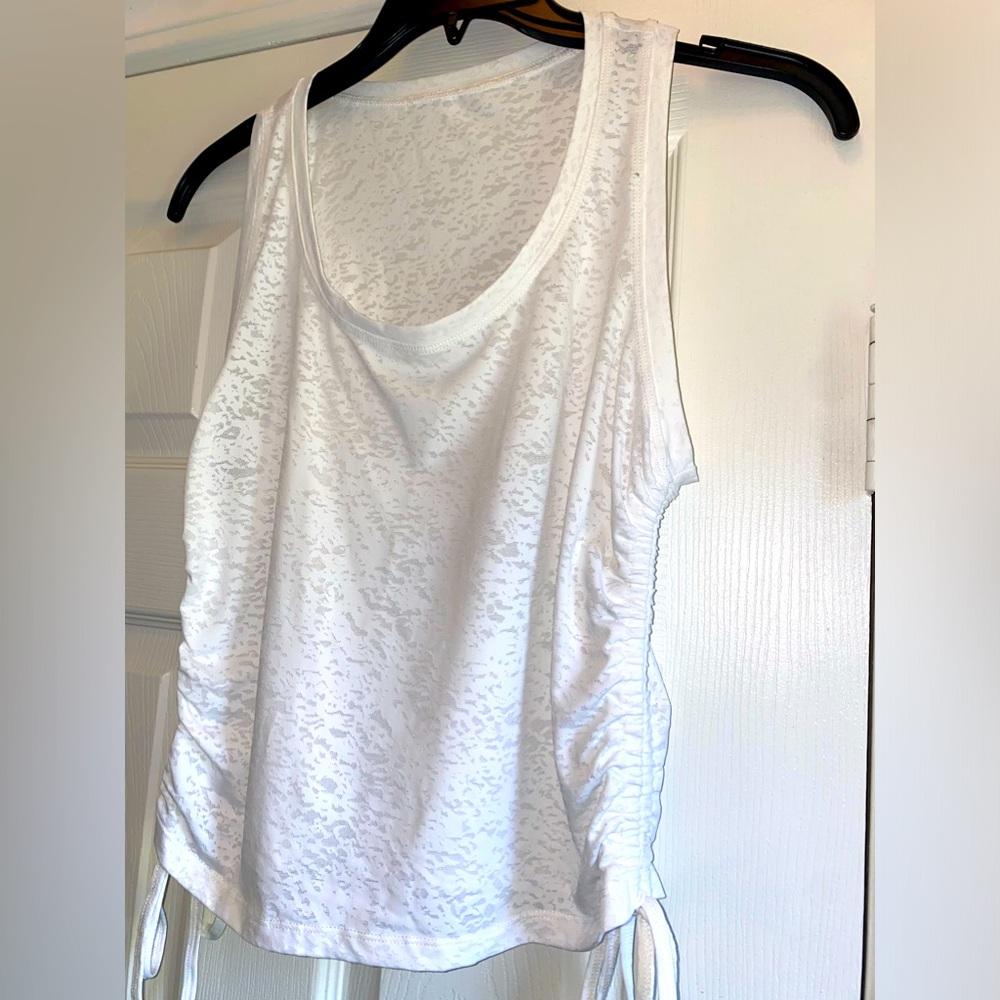 HALARA White Tank Top with Side Ties